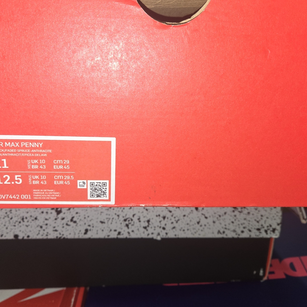 Nike Air Max Penny Red Shoe Box
